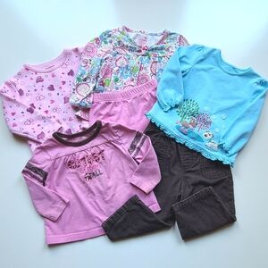 ~Vintage~ Y2K Infant Girls 18 Months Shirt Pants Bundle Winter 6 Piece Lot